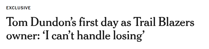 邓登上任首日设高标准 波特兰开拓者启动重建之